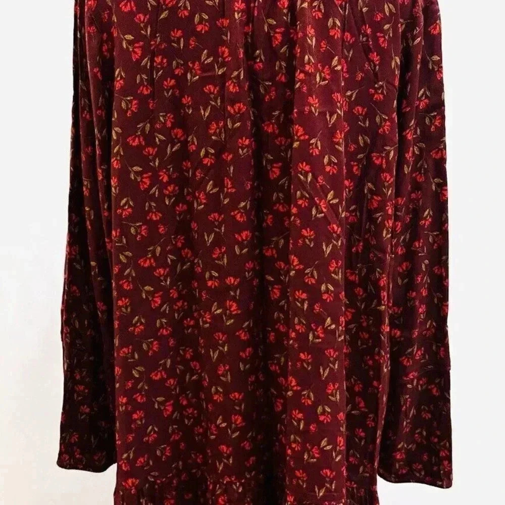 NWT SONOMA Women Long Sleeve Pullover Knee Length Loose Fit Floral Dress Size 2X - Picture 8 of 13